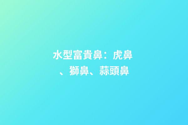 水型富貴鼻：虎鼻、獅鼻、蒜頭鼻